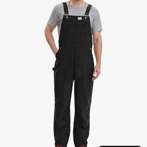 HISEA Men Flex Canvas Bib Overalls Double Knee Workwear Dungaree Coverall 36x32